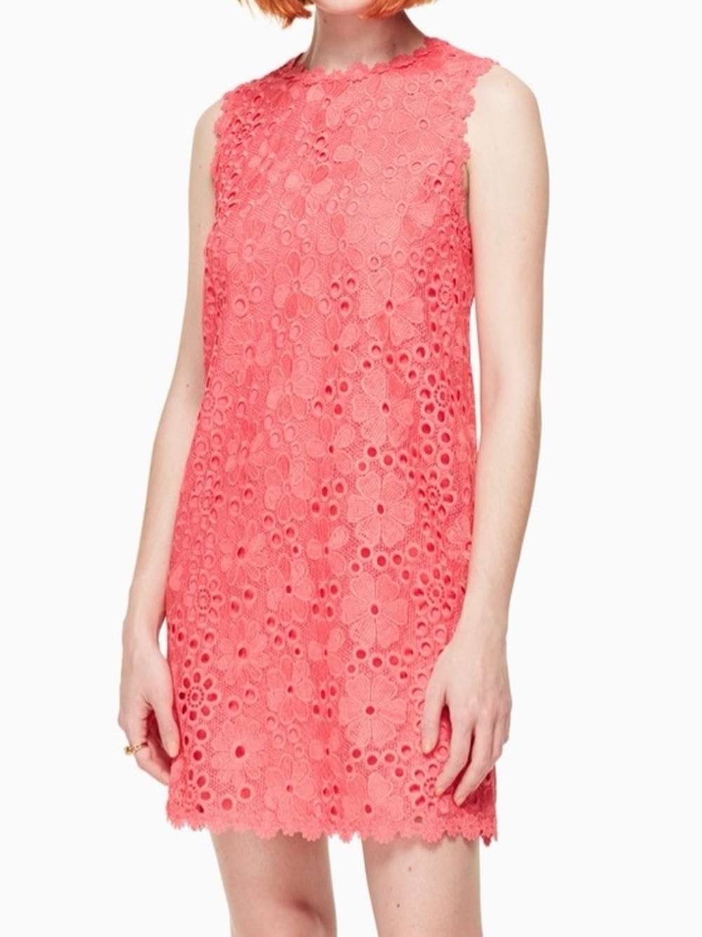 $348 Kate‎ Spade Shore Thing Sleeveless Floral Lace Shift Dress Peach Sorbet